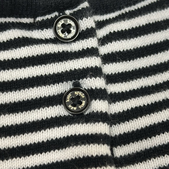 Kate Spade black and white striped sweater with pink bows size 12 months - Picture 4 of 6